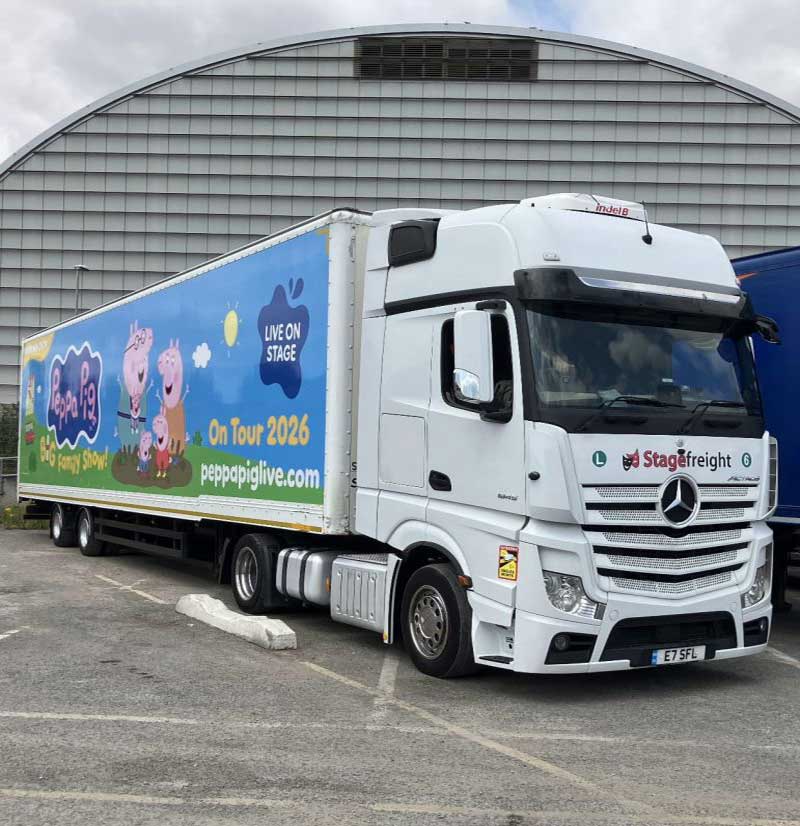 Pepper Pig Trailer at Tomsetts overnight parking Newhaven